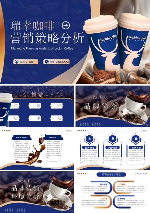 瑞幸咖啡营销策略分析课件PPT模板含讲稿