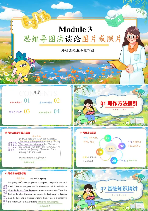 外研六年级英语下册Module 3思维导图法谈论图片或照片PPT课件含教案