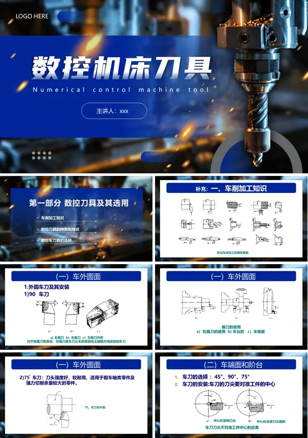 数控机床刀具介绍PPT课件模板含讲稿
