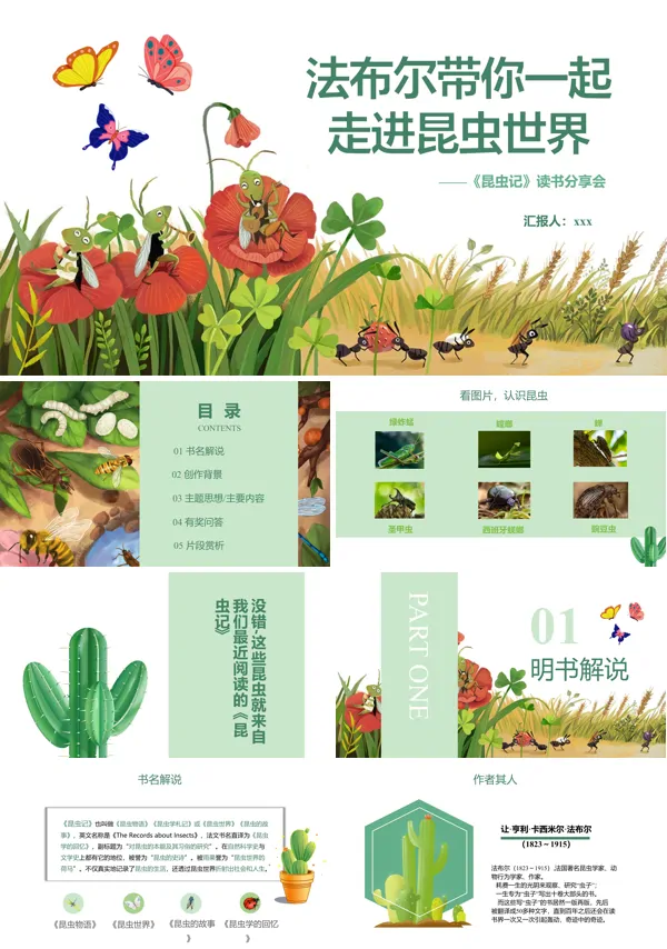 昆虫记PPT课件模板