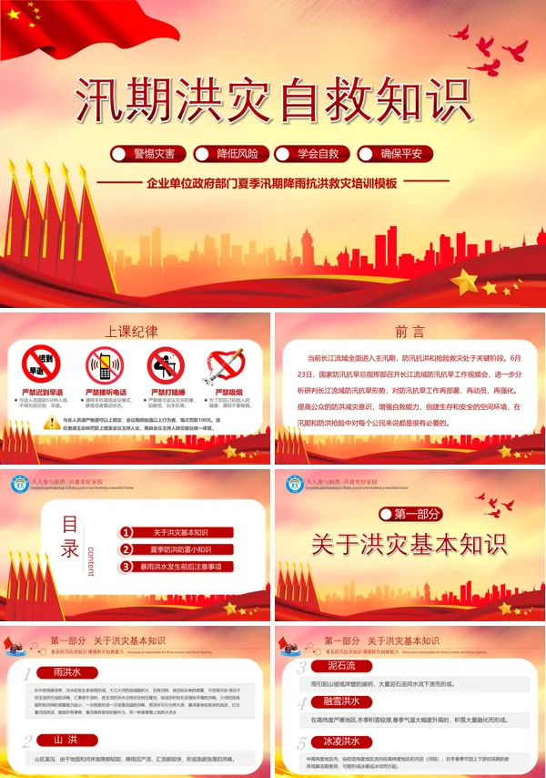 洪涝灾害来临时的自救措施PPT
