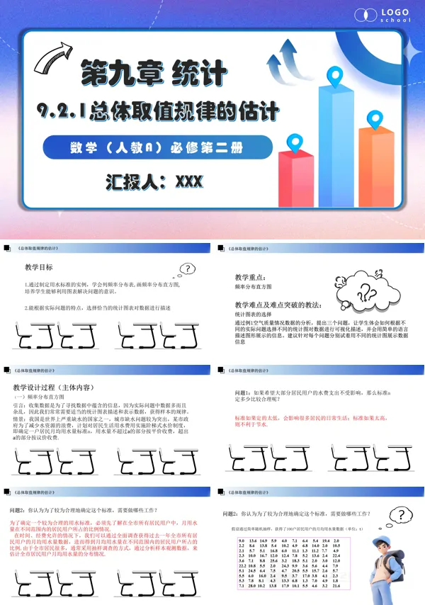 人教数学必修二9.2.1总体取值规律的估计PPT课件含教案