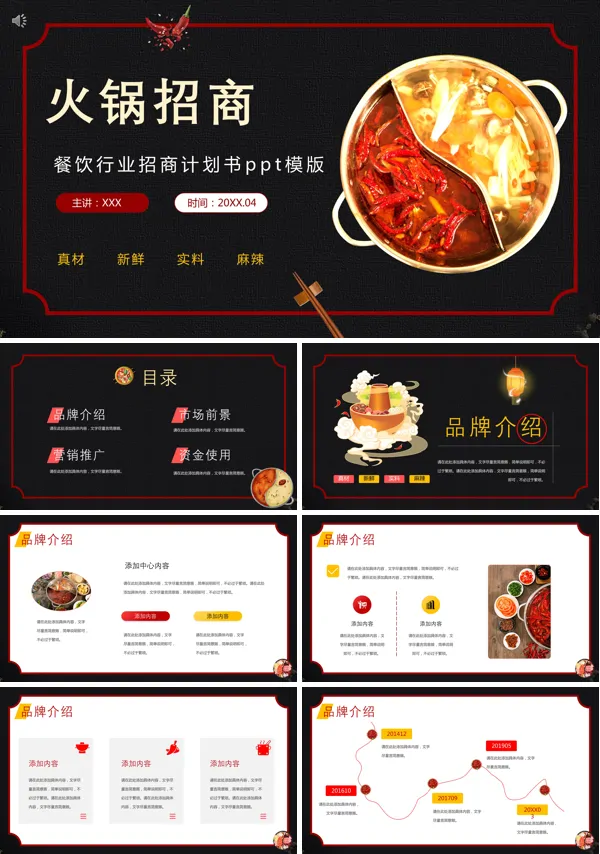 火锅店商业计划书PPT模板