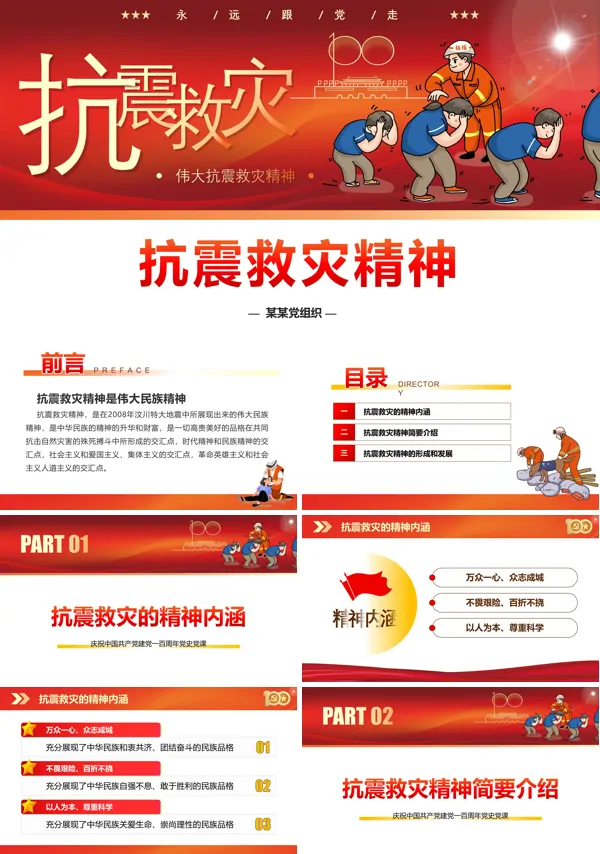 弘扬伟大的抗震救灾精神-PPT