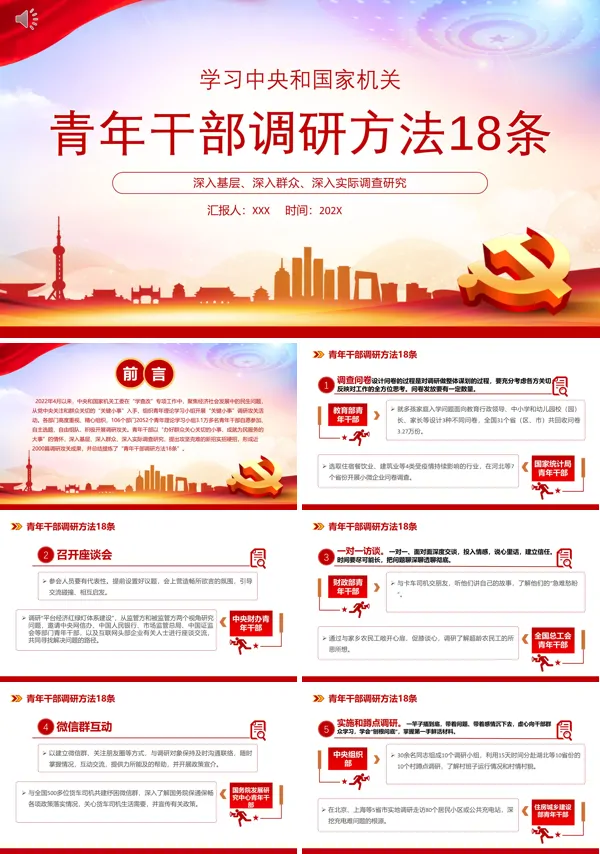 青年干部调研方法18条PPT专题党课