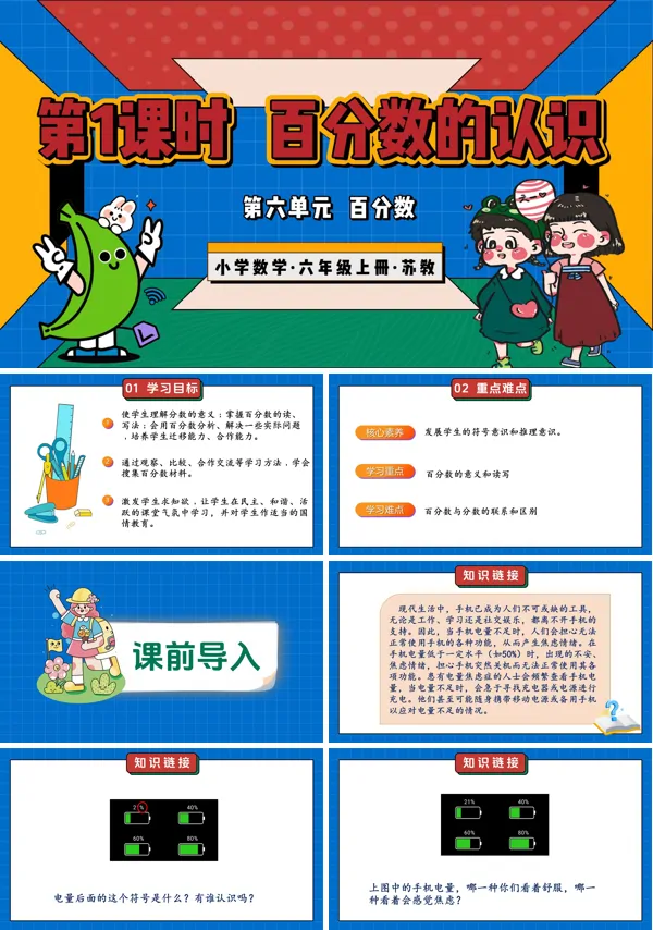 六年级数学上册苏教 第六单元第1课时 百分数的认识（教学课件）ppt课件（教案+分层作业+学习任务单）