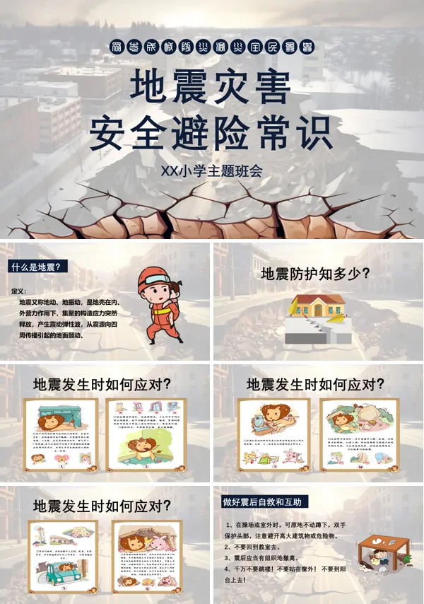 地震灾害安全避险常识PPT课件免费下载