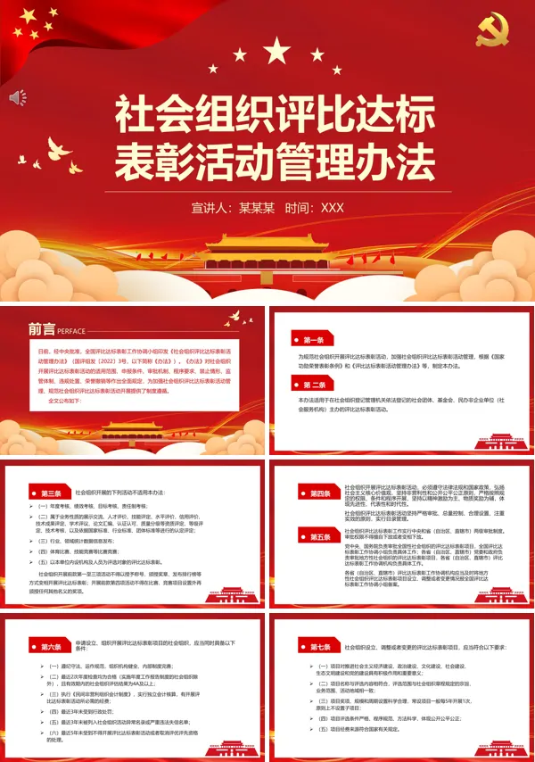 学习解读《社会组织评比达标表彰活动管理办法》PPT