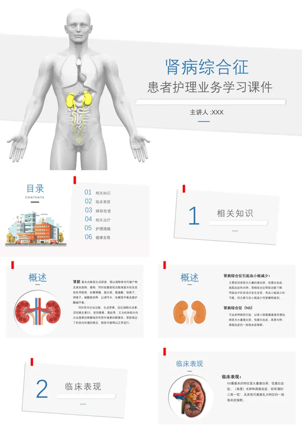 肾病综合征护理查房PPT模板