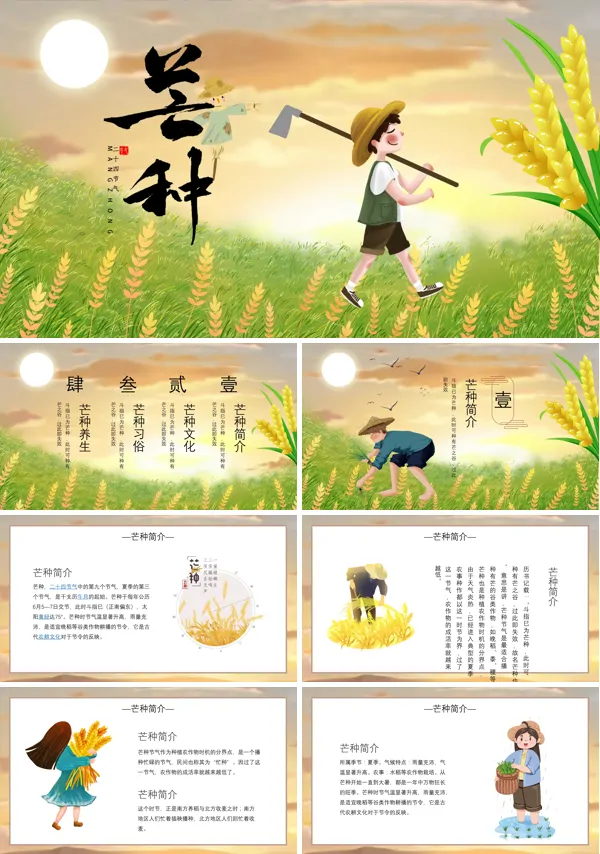 芒种节气PPT模板