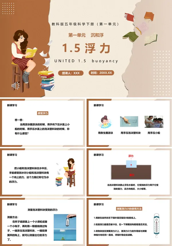 五年级科学下册浮力课件PPT模板
