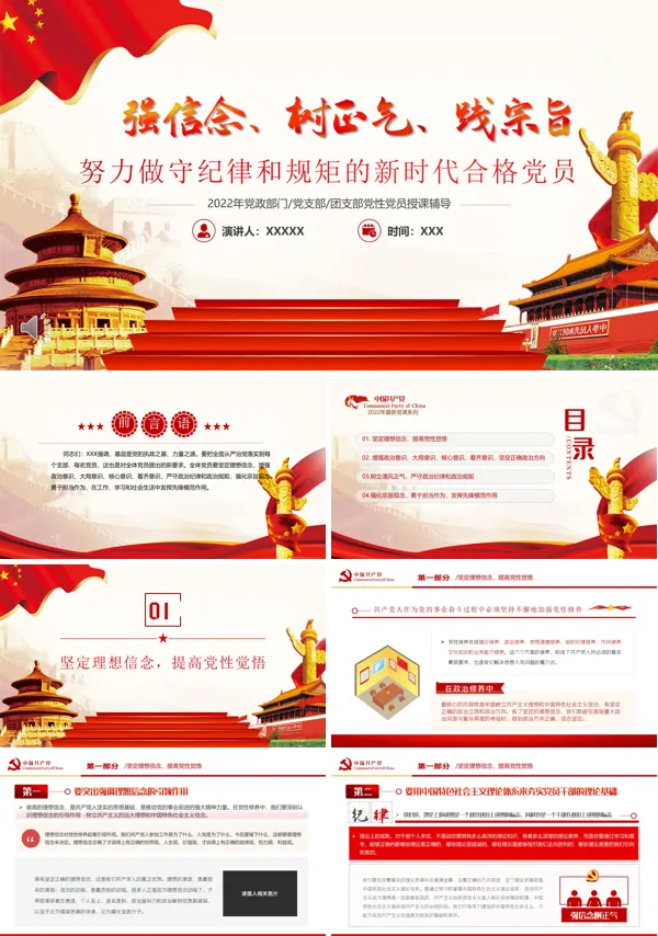 强信念树正气践宗旨PPT党课课件