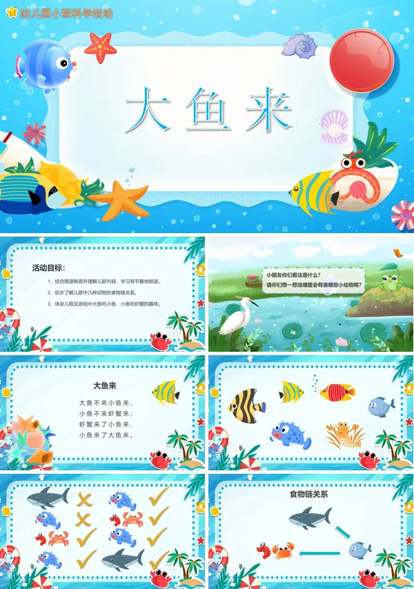 幼儿园《大鱼来》科学教育教学PPT课件