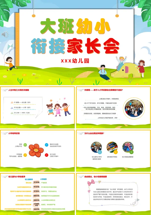 幼儿园幼小衔接家长会PPT