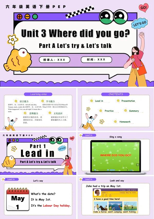 六年级英语下册Unit 3 第2课时Part A Let's try  Let's talk PPT课件含教案