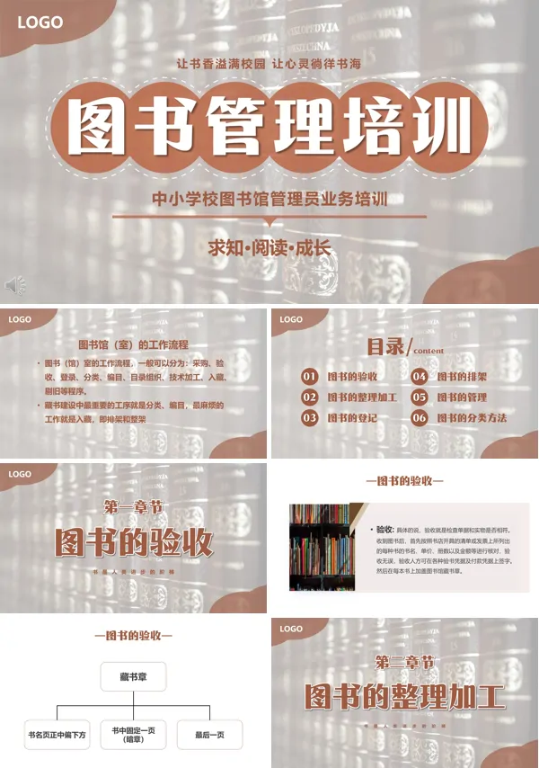 中小学校图书馆管理员业务培训PPT课件