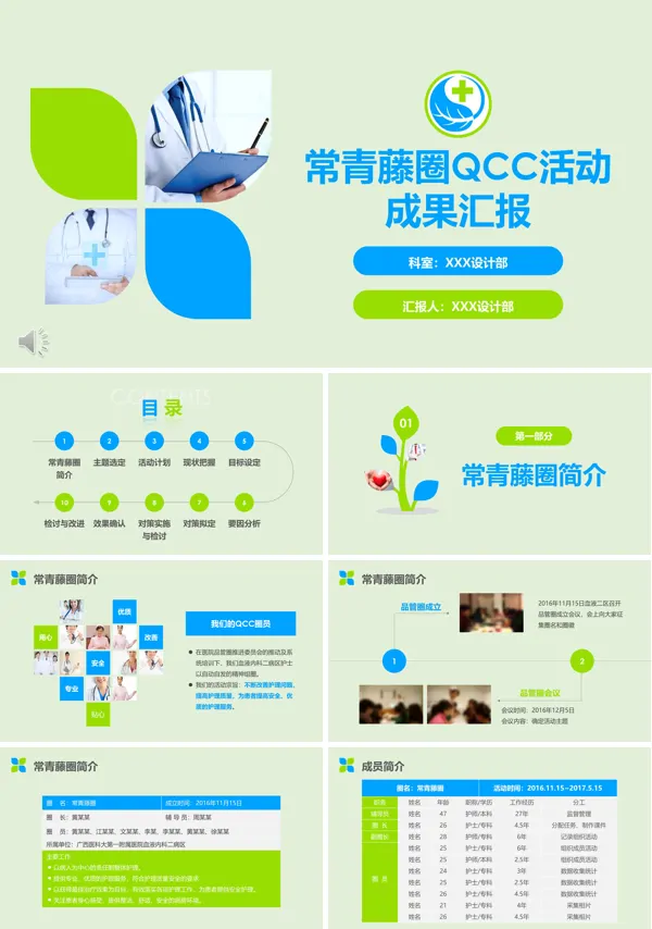 常青藤圈QCC模板PPT