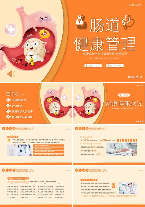 肠道健康管理PPT模板