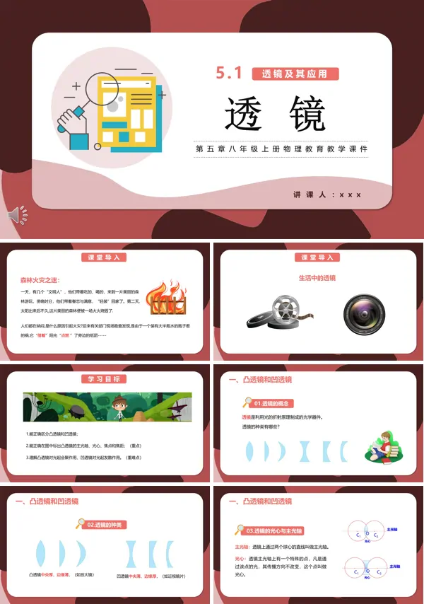 透镜课件PPT模版