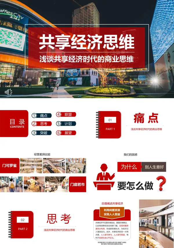 共享经济ppt模板免费下载