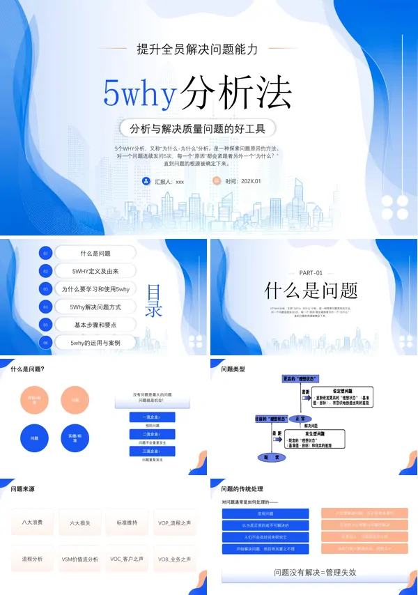 5WHY分析法培训PPT模板含讲稿