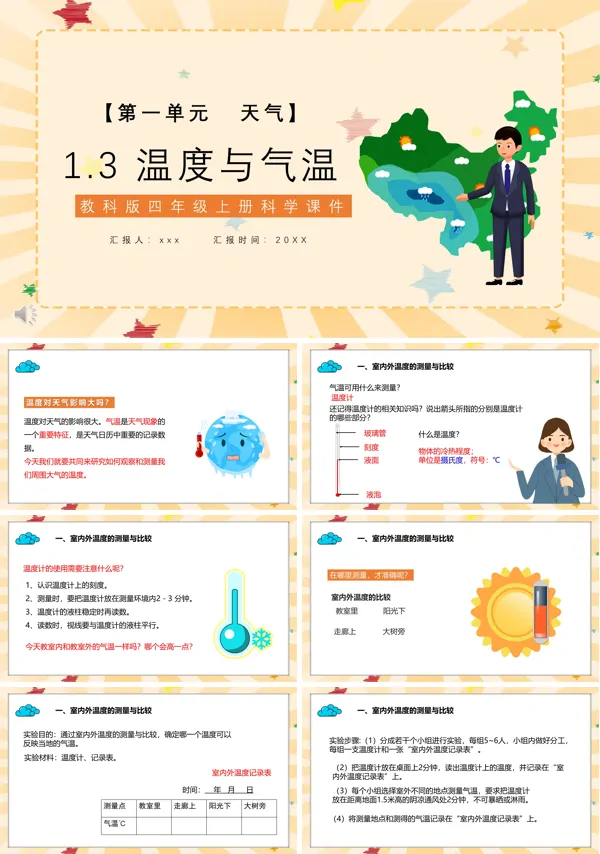 教科版四年级科学上册温度与气温课件PPT