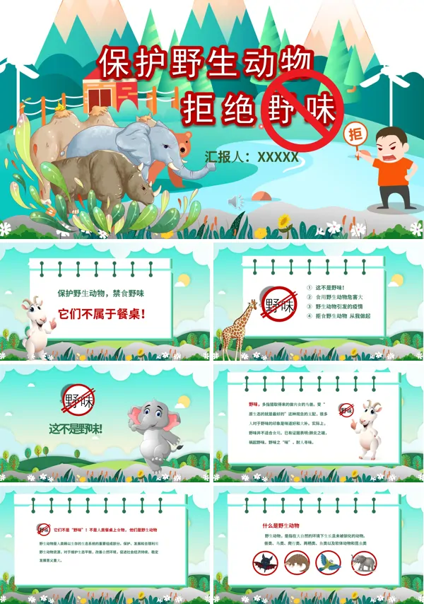严禁食用野味保护野生动物主题班会ppt