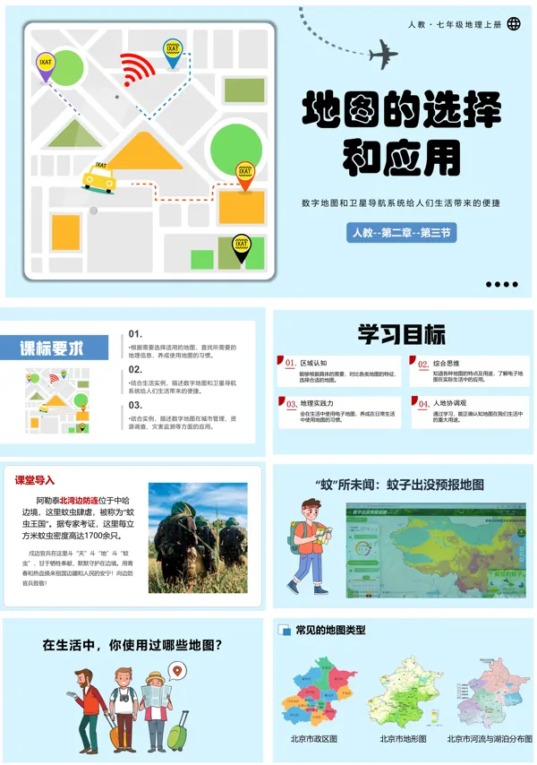 人教七年级地理上册2.3地图的选择和应用PPT课件含教案