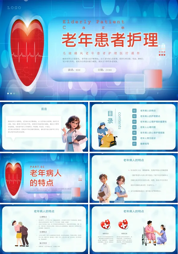 老年患者护理查房ppt模板
