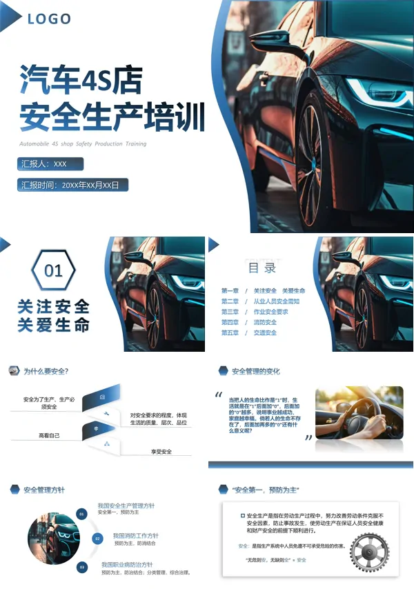 汽车4S店安全生产知识培训课件PPT模板