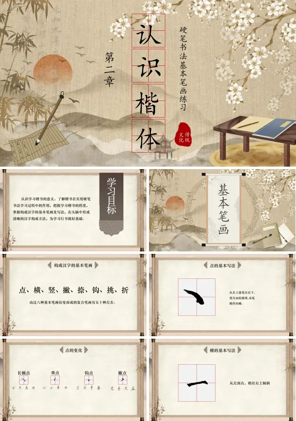 硬笔书法第二章认识楷体PPT课件免费下载