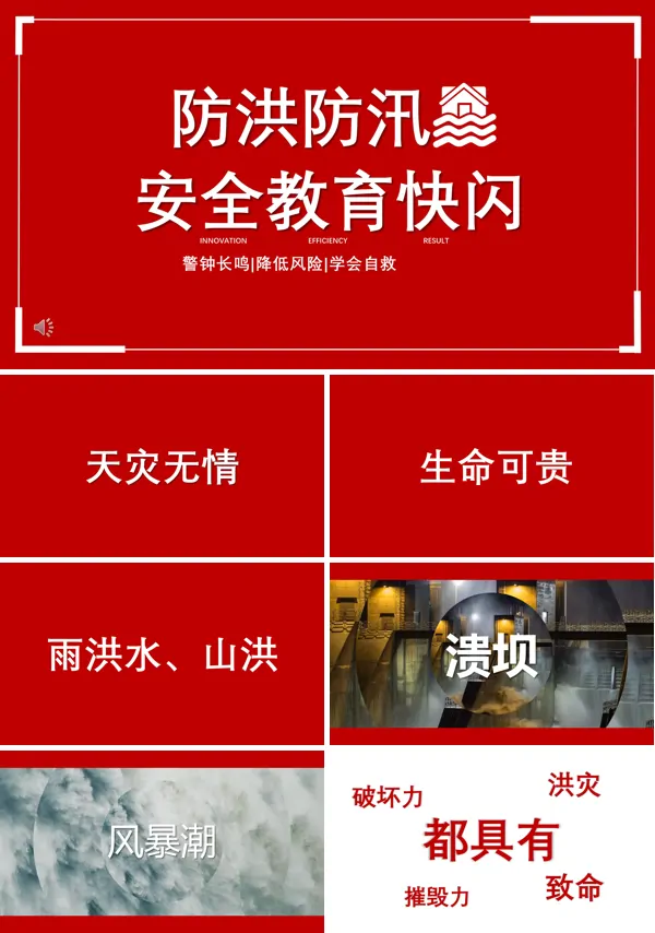 快闪风防洪防汛安全培训教育PPT模板