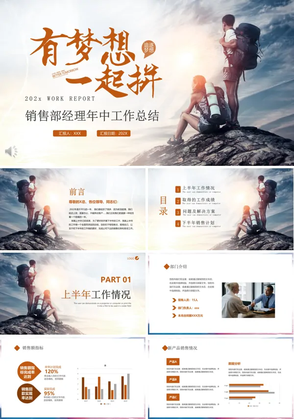 销售部经理年终工作总结PPT