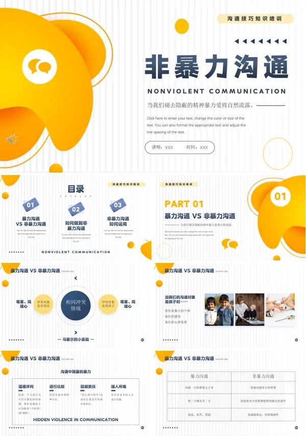 非暴力沟通知识培训PPT课件模板
