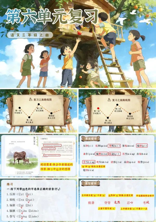 第六单元复习五年级上册ppt课件