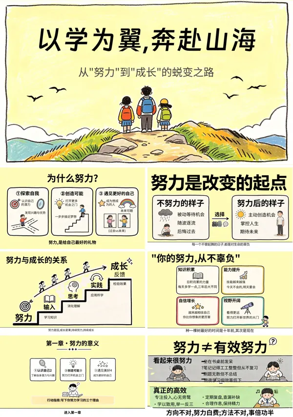 以学为翼奔赴山海主题班会PPT含教案