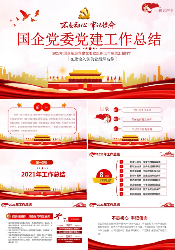 2022党建年终汇报总结PPT