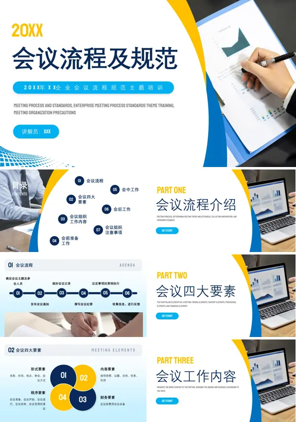 企业会议流程培训介绍PPT课件免费下载