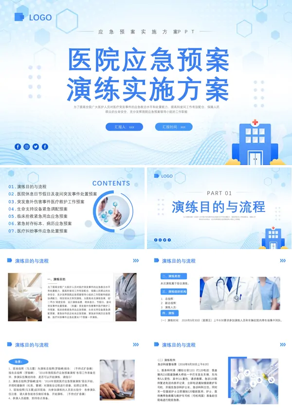 医院应急预案应急演练PPT模板