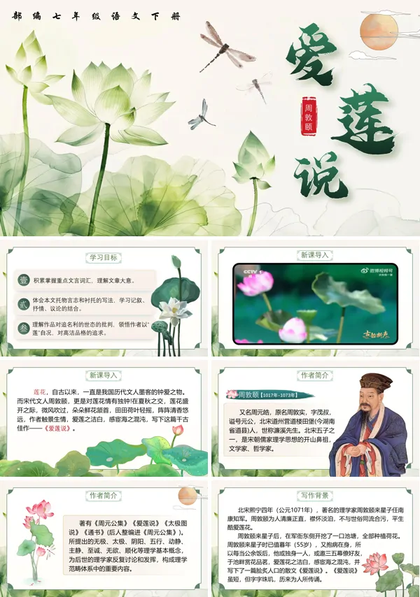 七年级语文下册《爱莲说》PPT课件含教案