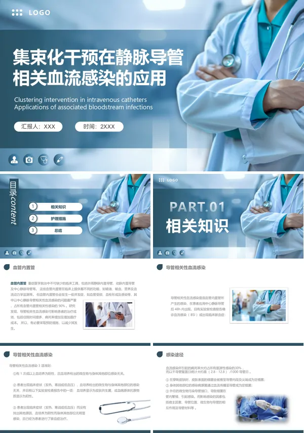 集束化干预在静脉导管感染的应用PPT培训模板含讲稿