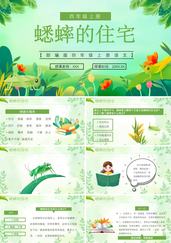 《蟋蟀的住宅》四年级语文上册PPT课件