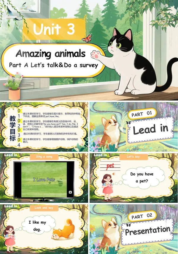 人教三年级英语上册Unit3第1课时 Part A let's talk& Do a surveyPPT课件含教案