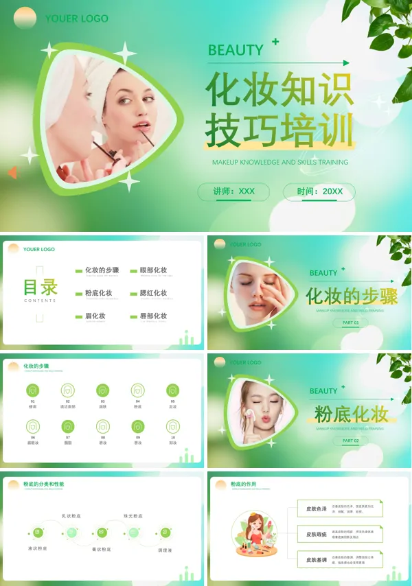 化妆知识技巧培训课件PPT模板
