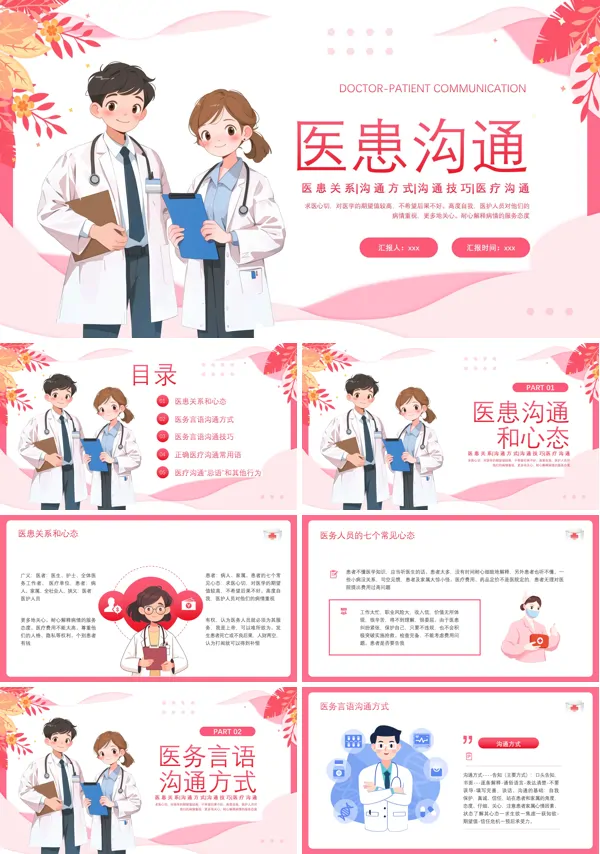 医院医患沟通技巧培训PPT模板