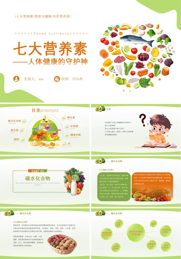 人体需要的七大营养素ppt