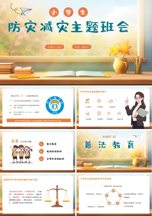 小学生防震减灾主题班会PPT课件