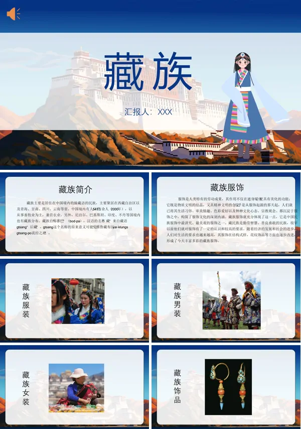 藏族文化模板PPT课件