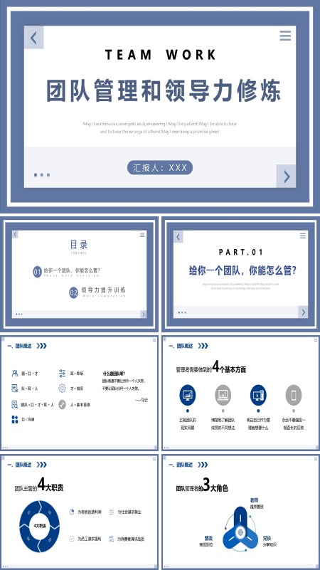 企业团队管理和领导力修炼培训PPT模板