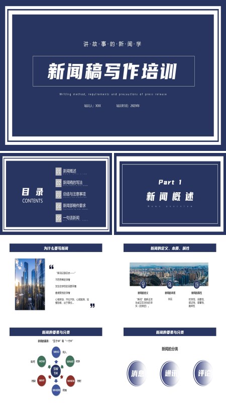 新闻稿写作教育教学培训PPT